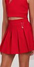 Short saia plissado vermelho
