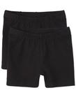 Short The Children's Place Basic Cartwheel Black, pacote com 2 unidades para meninas