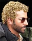 Short Wig Swiking Curly Afro Light Blonde para homens Short Wig Swiking Curly Afro Light Blonde para homens