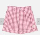 Short xadrez rosa pink