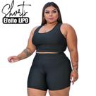 Shortinho Academia Plus Size Anticulote Efeito Lipo Empina Bumbum