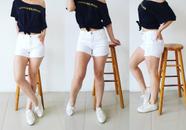 Shortinho Destroyed Jeans c/ Rasguinhos Cintura Alta Premium