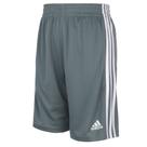 Shorts adidas Classic de 3 listras para meninos cinza, tamanho M