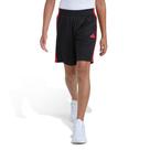 Shorts adidas infantis com cós elástico e 3 listras preto e vermelho