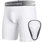 Shorts Atlético COOLOMG Juvenil Masculino com Cápsula Protetora Branca Shorts Atlético COOLOMG Juvenil Masculino com Cápsula Protetora Branca