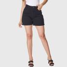 Shorts Basico Feminino Mom Cintura Alta Em Sarja Shorts Basico Feminino Mom Cintura Alta Em Sarja