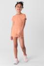 Shorts Básico Infantil Menina de Moletinho Brandili Laranja Shorts Básico Infantil Menina de Moletinho Brandili Laranja