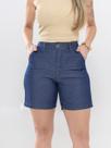 Shorts bermuda jeans molinho meia coxa sem lycra com bolsos super na moda