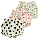 Shorts Bloomer de Algodão e Linho para Bebê MYGBCPJS, Kit com 3