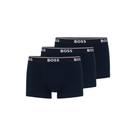 Shorts boxer BOSS Power Cotton Stretch, pacote com 3 unidades, azul M