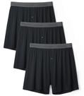 Shorts boxer DAVID ARCHY Bamboo Rayon para homens, pacote com 3 unidades (S, pretas)