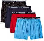 Shorts boxer Nautica Classic de algodão solto, pacote com 4