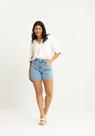 Shorts Boyfriend Jeans Cintura Média Bolsos Lunender 21091 Shorts Boyfriend Jeans Cintura Média Bolsos Lunender 21091