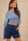 Shorts Boyfriend Jeans Com Elastano E Cintura Média Lunender 20229