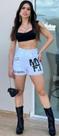 Shorts Branco Pintado a mão - 307 Shorts Branco Pintado a mão - 307