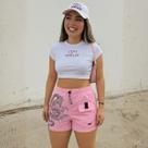 Shorts Cargo Com Bolso Dragão Kpop Demon Cor:BrancoTamanho:M