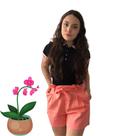 Shorts CloChard Linho Dona Popi Feminino Cor Salmão