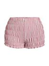Shorts com babados SOLY HUX, xadrez, guingão, renda, rosa, S
