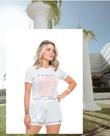 Shorts com renda sobreposta Shorts com renda sobreposta
