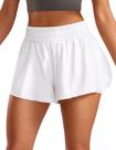 Shorts CRZ YOGA 2 em 1 Cintura Alta Secagem Rápida Branco