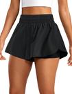 Shorts CRZ YOGA 2 em 1 Cintura Alta Secagem Rápida Preto M
