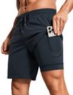 Shorts CRZ YOGA 7" Forro Secagem Rápida com Bolsos Azul Marinho L