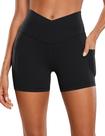 Shorts CRZ YOGA Butterluxe Cós Cruzado 10cm Bolsos Preto P