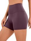 Shorts CRZ YOGA Cintura Alta 10 cm de Entreperna Spandex Ameixa P