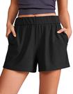 Shorts CRZ YOGA Cintura Alta Canelado Lyocell com Bolsos P XS