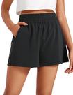 Shorts CRZ YOGA Cintura Alta Sem Forro com Bolsos Preto XL