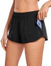 Shorts CRZ YOGA Cintura Baixa 6 cm Forro de Tela Bolso com Zíper