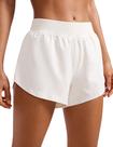 Shorts CRZ YOGA Cintura Média 10cm com Fenda Secagem Rápida Branco