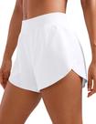Shorts CRZ YOGA Cintura Média 10cm Fenda Secagem Rápida Branco