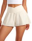 Shorts CRZ YOGA Crossover Borboleta Cintura Alta Branco GG