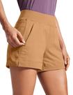 Shorts CRZ YOGA de Cintura Media para Caminhada 10 cm Secagem Rápida com Bolsos com Zíper