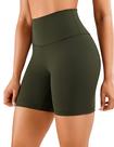 Shorts CRZ YOGA Naked Feeling Cintura Alta 15cm Verde Oliva