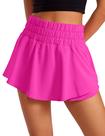 Shorts CRZ YOGA Saia com Babados Esportiva Cintura Alta Roxa M