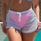 Shorts Curto Arrastão Moda Praia Roupa Saida Transparente Shorts Curto Arrastão Moda Praia Roupa Saida Transparente