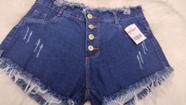 Shorts Curto Plus Size Jeans Cós Alto e Cos Baixo Tam 46