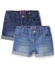 Shorts curtos The Children's Place Baby Girls 5T Sage Wash