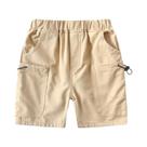 Shorts De Algodão Marrom Para Meninos De 2 a 8 Anos, Shorts Casuais Soltos Para Praia