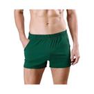 Shorts De Algodão Respirável Para Homens, Ajuste Solto, Pijamas Elásticos Sólidos Para O Verão,