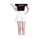 Shorts De Cintura Alta Em a Com Pernas Largas Para Mulheres, Casual Chic De Primavera E Verão,