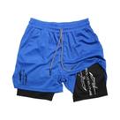Shorts De Compressão Masculinos 2 Em 1 Para Corrida E Treino Com Bolso Para Celular E Alça Para