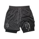 Shorts De Compressão Masculinos 2 Em 1 Para Corrida E Treino Com Bolso Para Celular E Alça Para Shorts De Compressão Masculinos 2 Em 1 Para Corrida E Treino Com Bolso Para Celular E Alça Para