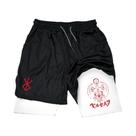 Shorts De Compressão Masculinos De Secagem Rápida Com Bolsos Para Celular 2 Em 1 Para Academia,