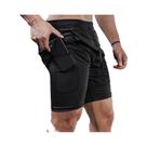 Shorts de Corrida de Compressão 2 em 1 Masculino - Ideal para Academia e Corrida Shorts de Corrida de Compressão 2 em 1 Masculino - Ideal para Academia e Corrida