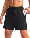 Shorts de corrida Pudolla para homens Workout Athletic Black 3XL