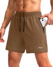 Shorts de corrida Pudolla para homens Workout Athletic Brown 3XL Shorts de corrida Pudolla para homens Workout Athletic Brown 3XL