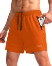 Shorts de corrida Pudolla para homens Workout Athletic Orange